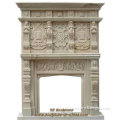 White Marble Indoor Fireplace Mantel